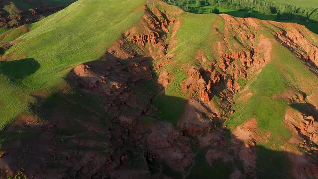 Narman fairy chimneys of erzurum province 4k aerial footage