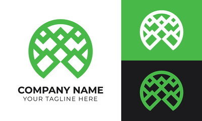 Creative abstract modern minimalist business logo design template