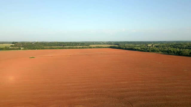 Aerial video farm landscape norman Oklahoma USA