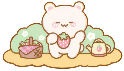 bear and strawberry
