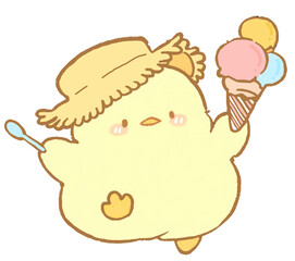 fat chick and ice cream