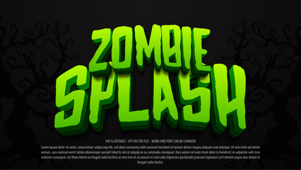 Zombie 3d style editable text effect, halloween theme text effect
