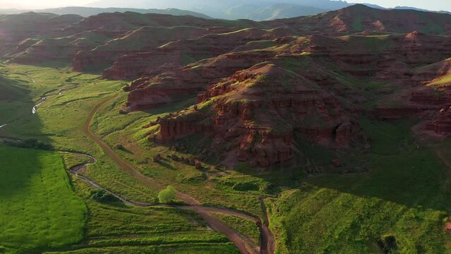Narman fairy chimneys of erzurum province 4k aerial footage