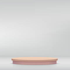 Abstract white background with colorful geometric 3d podiums. Vector
