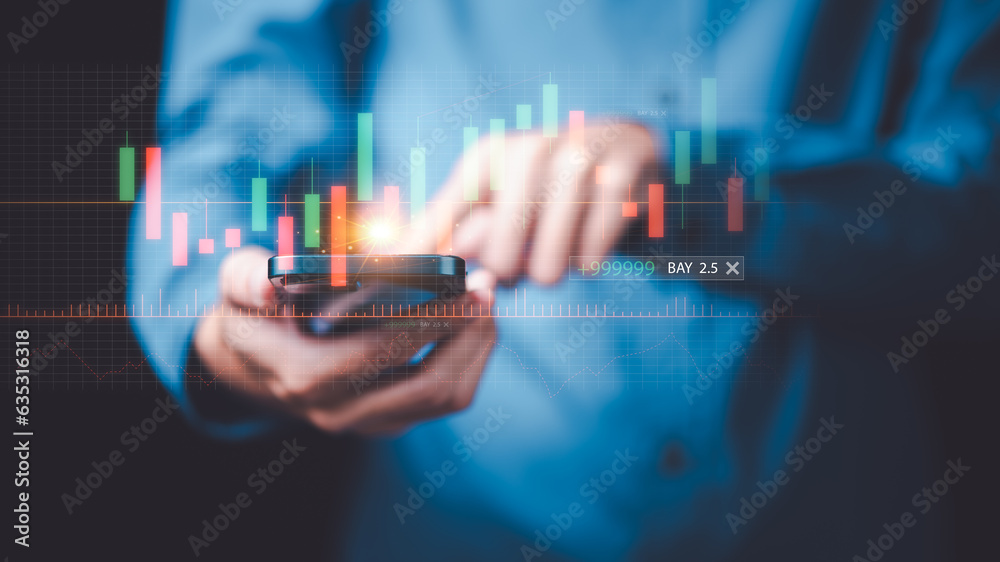 Poster concept of finance and investment ,profit growth management ,financial graphical and statistical ana