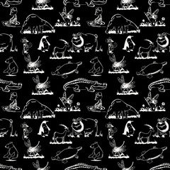 Wildlife animal outline pattern