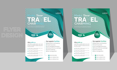 Travel flyer or poster brochure design layout.