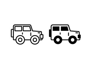 truck icon, car vector, SUV illustration, stroke fill vehicle, travel jeep © Nani