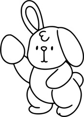 Rabbit Bunny Easter Outline Coloring