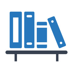 Library bookcase bookshelf vector icon © Milkghost