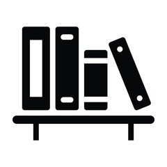 Library bookcase bookshelf vector icon © Milkghost