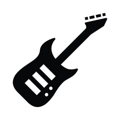 Musical instrument electric guitar vector icon - obrazy, fototapety, plakaty