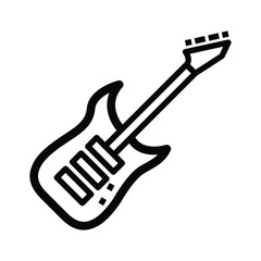 Musical instrument electric guitar vector icon