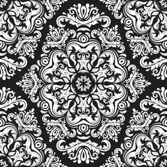 Orient vector classic black and white pattern. Seamless abstract background with vintage elements. Orient dark pattern. Ornament for wallpapers and packaging