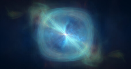 Abstract blue energy sphere round glowing magical digital futuristic space background