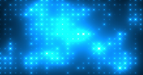 Abstract loop glowing yellow orange brightldisco wall with light bulbs abstract background