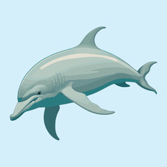 Dolphin vector illustration isolated on white background. Cute dolphin cartoon	
