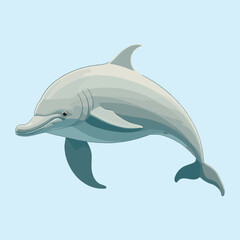 Dolphin vector illustration isolated on white background. Cute dolphin cartoon	