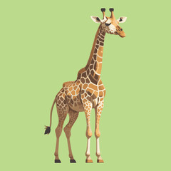 Obraz premium Giraffe vector illustration isolated on white background. Cute giraffe cartoon 