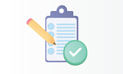 check mark clipboard icon.on white background.Vector Design Illustration.