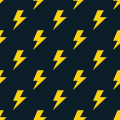 yellow lightning patternrepeating simple graphic lightning or lightning icon flat pattern seamless design on dark blue background