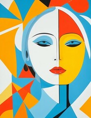 Woman face abstract design