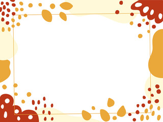 北欧風でかわいい秋の葉っぱの背景バナー