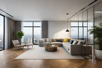 modern living room generated ai