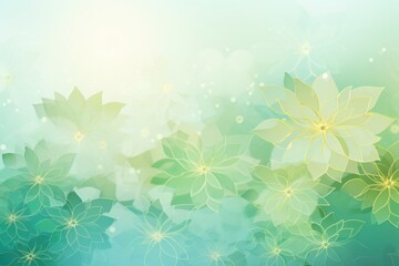 Fototapeta na wymiar Abstract flower pattern light green background wallpaper