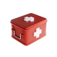 Red first aid kit with white crosses