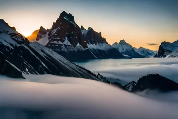 Zelfklevend Fotobehang sunrise in the mountains © Shahryar