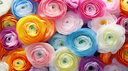 Colorful Ranunculus Abstract Background