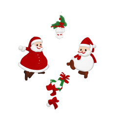 Fototapeta premium santa claus with christmas tree,merry xmas,ai generative
