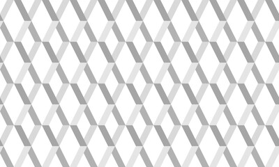 Gray rhombus 3d geometric seamless pattern. Vector Repeating Texture.