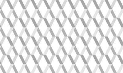 Gray rhombus 3d geometric seamless pattern. Vector Repeating Texture.