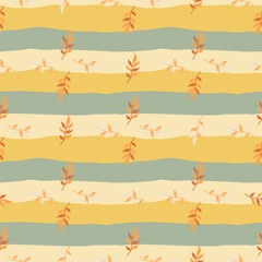 Organic leaves seamless pattern. Simple style. Botanical background. Decorative forest leaf wallpaper.