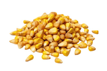 Heap of sweet corn seed on transparent background. Generative Ai