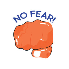 No fear doodle vector outline Sticker. EPS 10 file