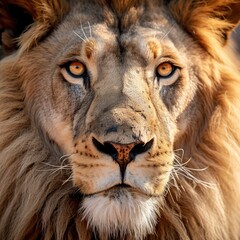 Closeup of a majestic lion (Generative AI)