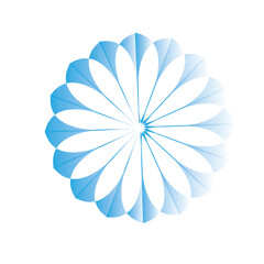 abstract blue gradient flower design.