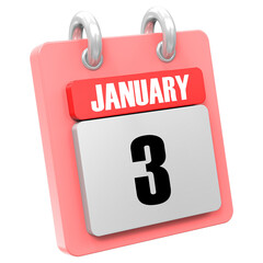 3d Rendering Of UI Icon January Day 3