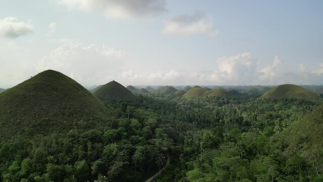 Chocolate Hills clouds over the mountains in Bohol, Philippines