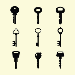 set of key vector illustration design