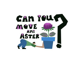 funny phrases about plants. Design idea for a postcard, chaupera to the flower store