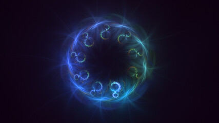 3D rendering abstract round light background