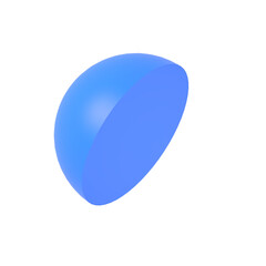 Blue half sphere 3d
