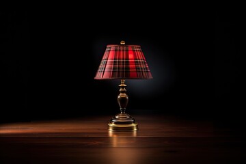 Vintage table lamp isolated on black background