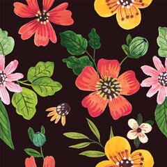 watercolor flower seamless pattern