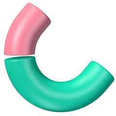 Two-tone half torus 3D