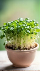 Microgreens sprouts - healthy and fresh food, Generated with AI